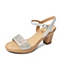 BELLE/百丽夏季专柜同款银色贴膜山羊皮革女凉鞋3ZFC1BL6