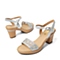 BELLE/百丽夏季专柜同款银色贴膜山羊皮革女凉鞋3ZFC1BL6