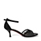 BELLE/百丽夏季专柜同款黑色贴膜羊绒皮革女凉鞋BKZ32BL6