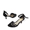 BELLE/百丽夏季专柜同款黑色贴膜羊绒皮革女凉鞋BKZ32BL6