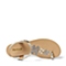 BELLE/百丽夏季专柜同款金色羊皮女凉鞋3DSF6BL6