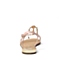 BELLE/百丽夏季专柜同款粉色珠光山羊皮革女凉鞋BKW30BL6