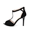 BELLE/百丽夏季专柜同款黑色羊绒皮革时尚优雅女凉鞋Q2G2DBL6