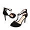 BELLE/百丽夏季专柜同款黑色羊绒皮革时尚优雅女凉鞋Q2G2DBL6