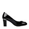 BELLE/百丽秋专柜同款黑漆皮牛皮简约女单鞋3Z6A4CQ6