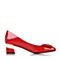 BELLE/百丽秋专柜同款红漆皮牛皮女单鞋BMQ07CQ6