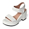 BELLE/百丽夏季专柜同款白色牛皮革一字带女凉鞋Q4R1DBL6