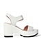 BELLE/百丽夏季专柜同款白色牛皮革一字带女凉鞋Q4R1DBL6