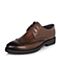 Belle/百丽秋季棕色牛皮雕花布洛克鞋商务正装男皮鞋W01Q1CM6