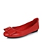 BELLE/百丽秋季专柜同款红色牛皮休闲女单鞋Q3Z1DCQ6