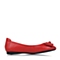 BELLE/百丽秋季专柜同款红色牛皮休闲女单鞋Q3Z1DCQ6