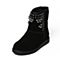 BELLE/百丽冬季专柜同款黑色二层牛皮女中靴（假毛里）Q5P2DDZ6