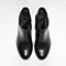 BELLE/百丽冬季专柜同款黑油皮牛皮女短靴(绒里)BJH43DD6O