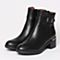 BELLE/百丽冬季专柜同款黑油皮牛皮女短靴(绒里)BJH43DD6O