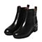 BELLE/百丽冬季专柜同款黑油皮牛皮女短靴BJH46DD6