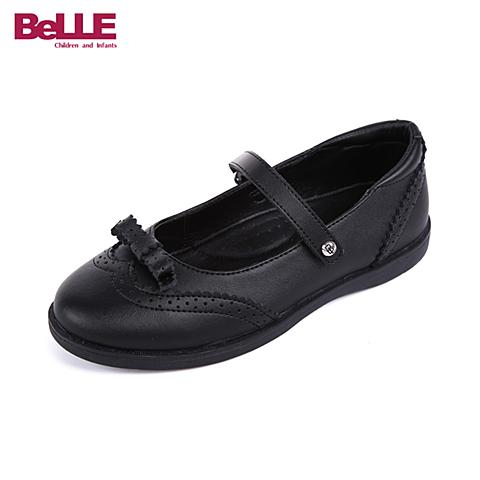 百丽（belle)16年秋冬季新款时尚女童学生学经典皮鞋演出鞋DE0151