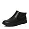 BELLE/百丽冬季专柜同款黑牛皮革男休闲靴（绒里）4PP02DD6