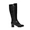 BELLE/百丽冬季专柜同款黑油皮牛皮革女皮靴(绒里)BFN76DG6