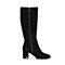 BELLE/百丽冬季专柜同款黑色羊绒皮女长靴BLH70DG6