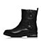 BELLE/百丽冬季专柜同款黑牛皮革女皮靴BIS62DZ6