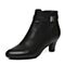 BELLE/百丽冬季专柜同款黑色油皮牛皮革女皮靴3EKA9DD6