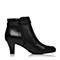BELLE/百丽冬季专柜同款黑油皮牛皮革女皮靴（绒里）3EKA9DD6