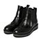 BELLE/百丽冬季专柜同款黑油皮牛皮女短靴BKM42DD6
