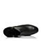 BELLE/百丽冬季专柜同款黑油皮小牛皮革女皮靴（绒里）BKN47DD6