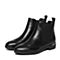 BELLE/百丽冬季专柜同款黑油皮牛皮女短靴(绒里）BMT45DD6