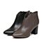 BELLE/百丽冬季专柜同款黑油皮小牛皮女短靴BNH40DD6
