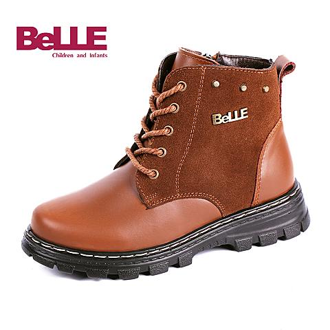百丽（belle)16年秋冬季新款炫酷时尚男女童马丁靴休闲靴DE0080