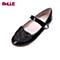 百丽（belle)16年秋冬季新款时尚女童心形鞋头格利特设计简约气质单鞋时装鞋DE0154