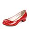 BELLE/百丽春季专柜同款红色经典漆皮牛皮女单鞋3B6K4AQ6