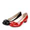BELLE/百丽春季专柜同款红色经典漆皮牛皮女单鞋3B6K4AQ6