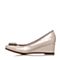 BELLE/百丽春季专柜同款米色经典漆皮牛皮女单鞋BDO12AQ6
