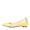 BELLE/百丽春季专柜同款黄/白甜美可爱漆皮牛皮女单鞋BDUA2AQ6