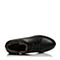 BELLE/百丽冬季专柜同款黑牛皮粗跟女短靴(绒里)BIP47DD6