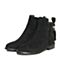 BELLE/百丽冬季专柜同款黑色羊绒皮女短靴BKD43DD6