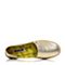 BELLE/百丽春季专柜同款浅金荔纹贴膜牛皮渔夫鞋女单鞋3T925AQ6