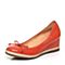 BELLE/百丽春季专柜同款桔红漆皮牛皮女单鞋BHN01AQ6