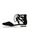 BELLE/百丽春季专柜同款黑色羊绒皮女凉鞋BJK30AK6