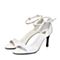 BELLE/百丽精品夏季专柜同款白色牛皮一字带女凉鞋MMXA1BL6