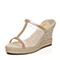 BELLE/百丽夏季专柜同款时尚坡跟网布女拖鞋3WFA8BT6