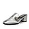 BELLE/百丽春专柜同款银时尚英伦穆勒鞋绵羊皮女皮凉鞋BNY31AH7