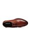 BELLE/百丽春专柜同款红棕牛皮雕花布洛克风商务男皮鞋4TT11AM7