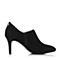 BELLE/百丽春专柜同款黑优雅女人羊绒皮女单鞋BOT21AM7
