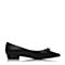 BELLE/百丽春专柜同款黑色羊皮女单鞋Q8C1DAQ7