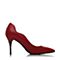 BELLE/百丽春专柜同款红色小牛皮革女皮鞋3Z4J3AQ7