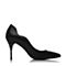 BELLE/百丽春专柜同款黑色小牛皮革女皮鞋3Z4J3AQ7