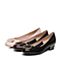 BELLE/百丽春专柜同款黑经典正装漆皮牛皮女单鞋3B6Y4AQ7